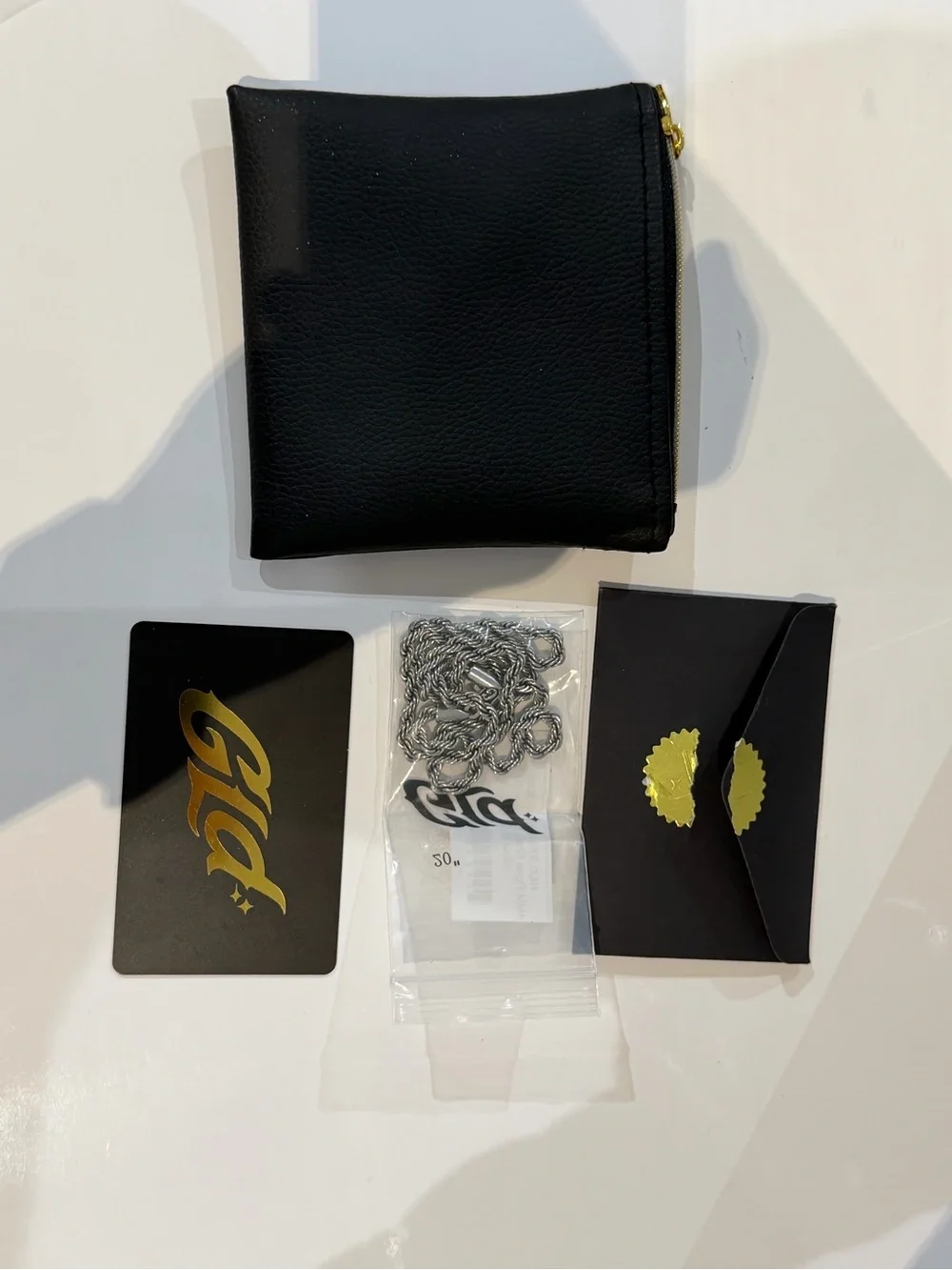 Gld Men’s Black Zip Pouch with Gold Logo